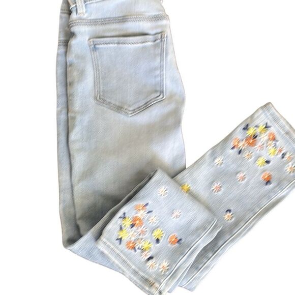 OshKosh B'gosh Blue Straight Leg Jeans with Floral Embroidery - Picture 2 of 3